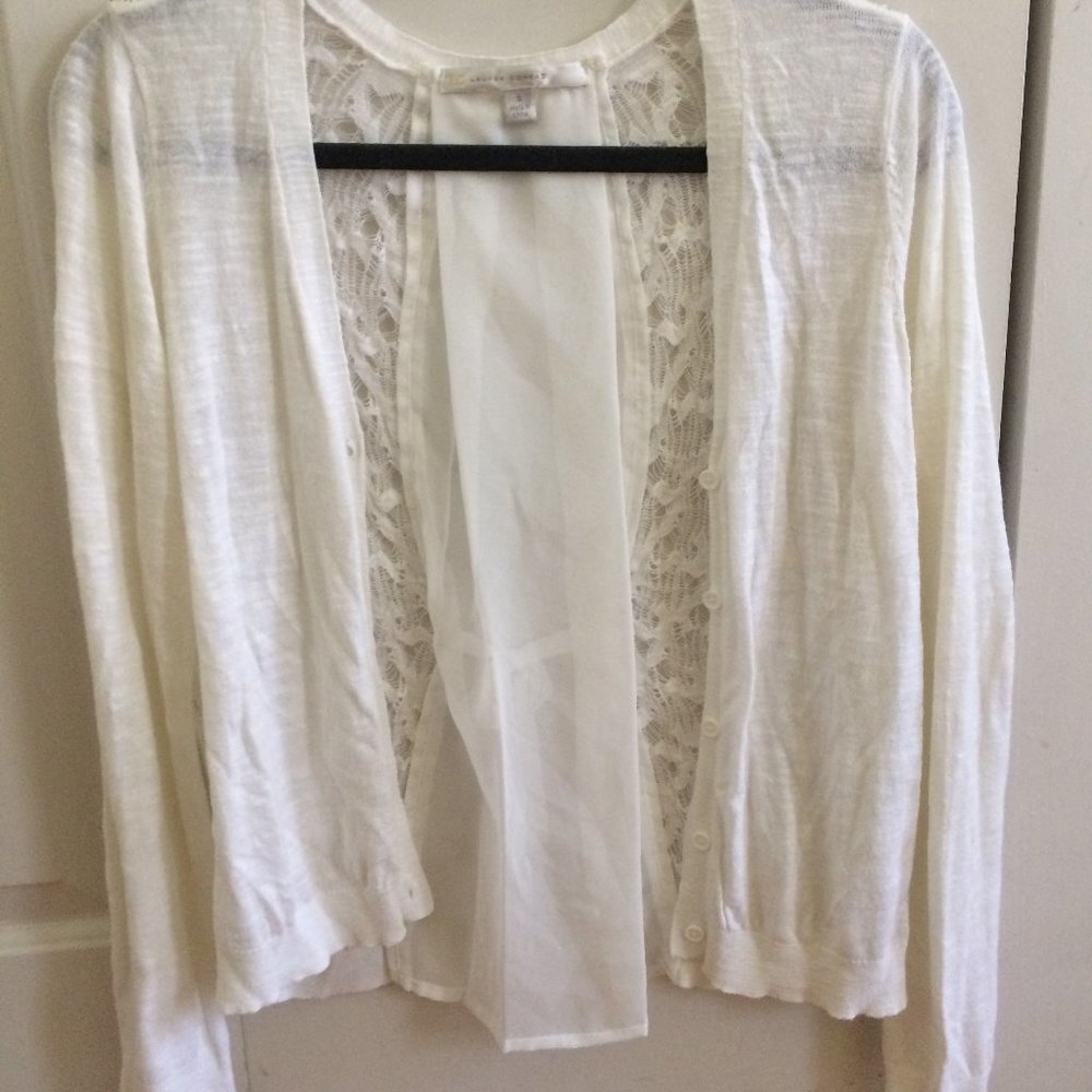 Lauren Conrad Size Small Lace-Back Cardigan